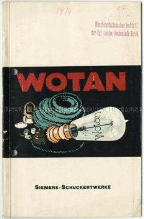 Katalog über Wotan-Metalldraht-Lampen