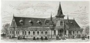 Weltausstellung Philadelphia 1876. Pensylvanischer Pavillon : Weltausstellung Philadelphia 1876. Pensylvanischer Pavillon. Zeitgenöss. Holzstich