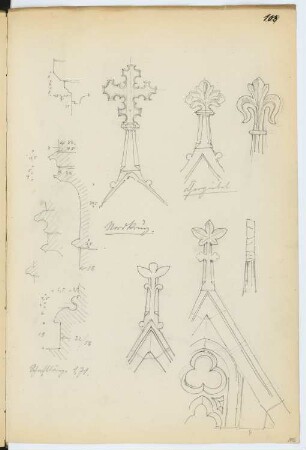 Marienkirche, Gelnhausen: Details (aus: Skizzen- und Fotoalbum 7)