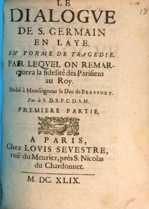 Le Dialogue de St. Germain en Laye : par le S. B. D. B. P. C. D. S. M.