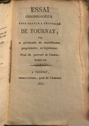 Essai chronologique pour servir a l'histoire de Tournay. 102