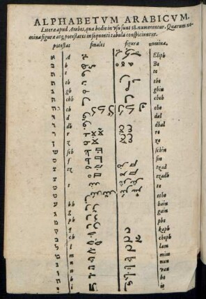 Alphabetum Arabicum.