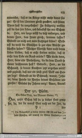 Der 90. Psalm. Ein Gebet Mose, des Mannes Gottes
