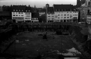Freiburg: Baugrube des zukünftigen Kollegiengebäudes, von oben