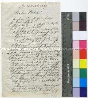 Handschriftlicher Brief von A. Bracke an August Bebel