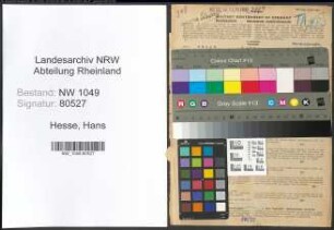 Entnazifizierung Hans Hesse , geb. 02.11.1898 (Kaufmann)