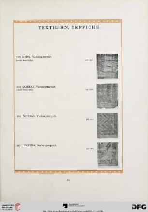 Textilien, Teppiche (Nr.298-311)