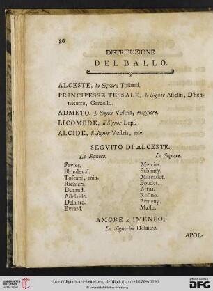 Distribuzione del ballo