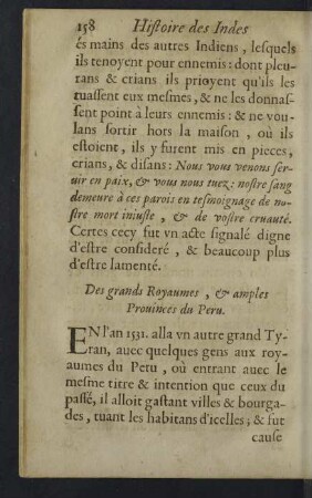 Des grands Royaumes, & amples Provinces du Peru.