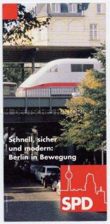 Informationsblatt der Berliner SPD zu Fragen des Verkehrswesens