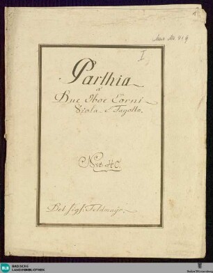 Partitas - Don Mus.Ms. 419 : winds, vla; F