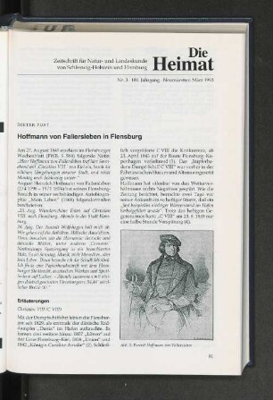 Hoffmann von Fallersleben in Flensburg