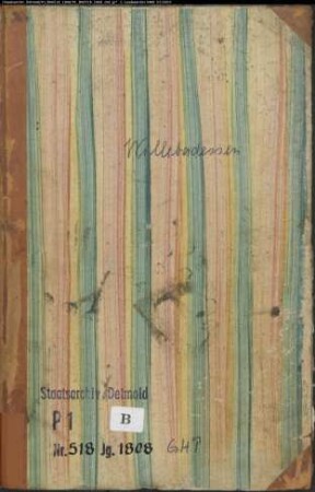 Zivilstandsregister der katholischen Gemeinde Willebadessen, Kreis Warburg (GAHT 1808). (Gemeinde: Katholische Gemeinde Willebadessen)