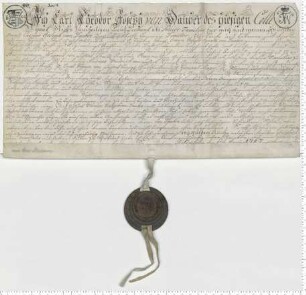 Lehnbrief der von Laffert, ausgestellt von Carl Theodor Joseph von Dauber. Eigenhändige Unterschrift