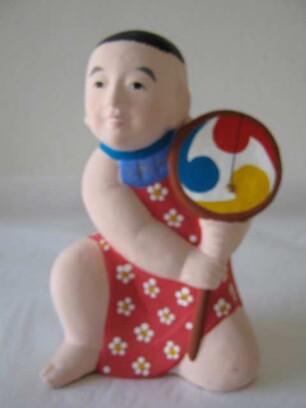Kintarô mit Trommel 太鼓持ち金太郎 (Taiko (?) mochi Kintarô)