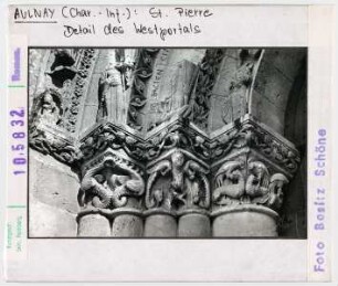 Aulnay, St. Pierre: Westportal, Kapitelle