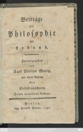 Beiträge zur Philosophie des Lebens