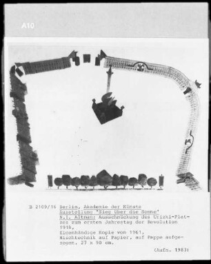 Ausschmückung des Urizki-Platzes zum ersten Jahrestag der Revolution 1918