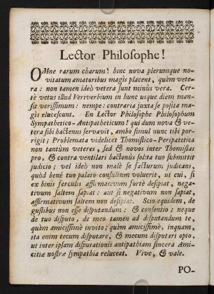 6v, Lector Philosophe!