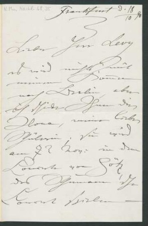 Brief an Martin Levy : 18.10.1890