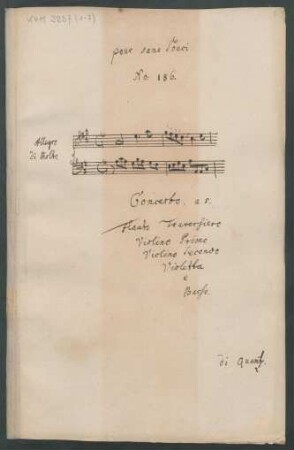 Konzerte; fl, strings, bc; A-Dur; QV 5: 217