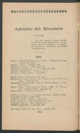 Apéndice del Directorio