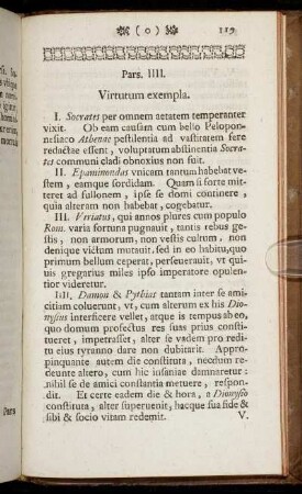 Pars IIII. Virtutum exempla.