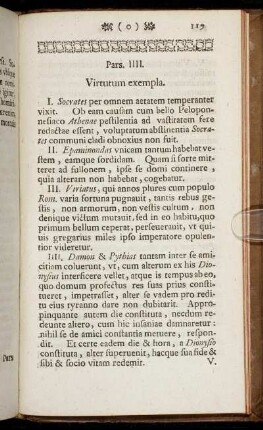 Pars IIII. Virtutum exempla.
