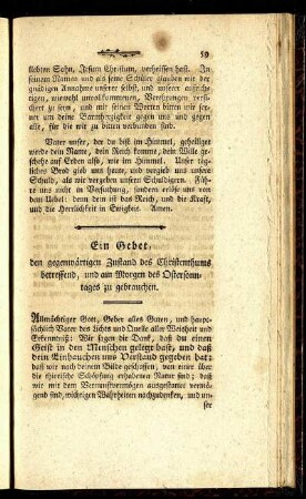 Ein Gebet, den gegenwärtigen Zustand des Christenthums betreffend, [...].