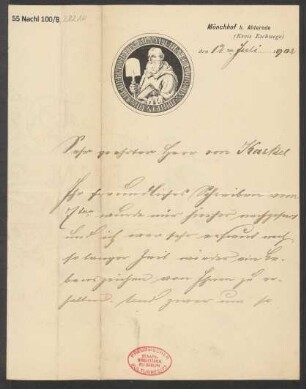 Brief an Karl von Kaskel : 12.07.1902