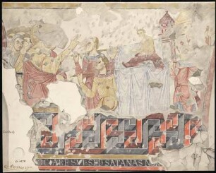 Goldbach St. Sylvester-Kapelle Die Erweckung des Jünglings von Naim auf der Südwand des Kirchenschiffes