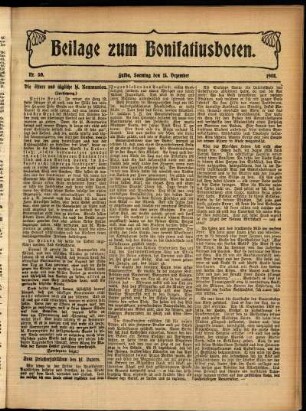 Zweite Ausgabe vom Sonntag, den 13. Dezember 1908.