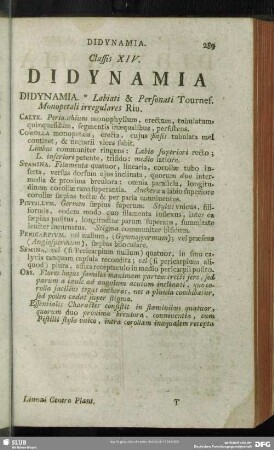 Classis XIV. Didynamia