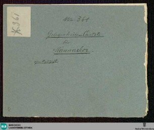 Willkommen an der Donau Quellen - JWK Mus.Ms. 361 : V (4), Coro maschile; D; StrK WoO 8.23
