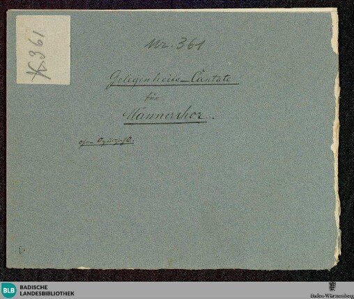 Willkommen an der Donau Quellen - JWK Mus.Ms. 361 : V (4), Coro maschile; D; StrK WoO 8.23