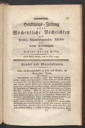 46tes Stück, Gotha, den 17. Nov. 1799.