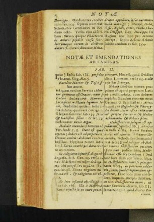 Notae Et Emendationes Ad Fabulas.