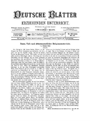 Rasse, Volk und alttestamentlicher Religionsunterricht : (Schluß)