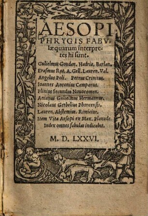 Fabulae quarum interpretes hi sunt : Guilelmus Goudan, Hadria, Barlan ...