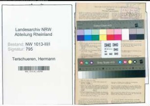Entnazifizierung Hermann Terschueren , geb. 08.07.1901 (Heizer)