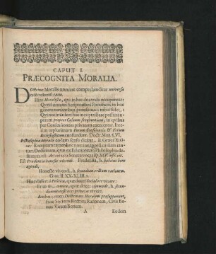 Caput I. Praecognita Moralia.