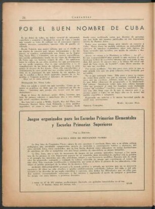 Por el buen nombre de Cuba