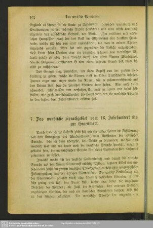 7. Das wendische Sprachgebiet vom 16. Jahrhundert bis zur Gegenwart