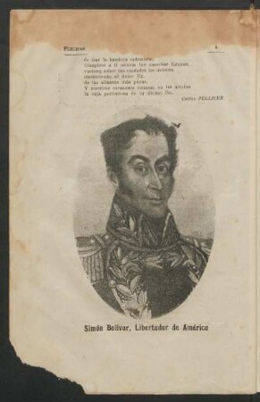 [Retrato de] Simón Bolívar, Libertador da América