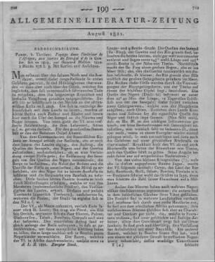 Mollien, G. T.: Voyage dans l'intérieur de l'Afrique, aux sources du Sénégal et de la Gambie, fait en 1818. Paris: Tardieu 1820