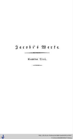 Jacobi's Werke. Sechster Theil.