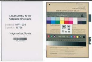 Entnazifizierung Kaete Hagenacker , geb. 04.03.1886 (Geschaeftsinhaberin)