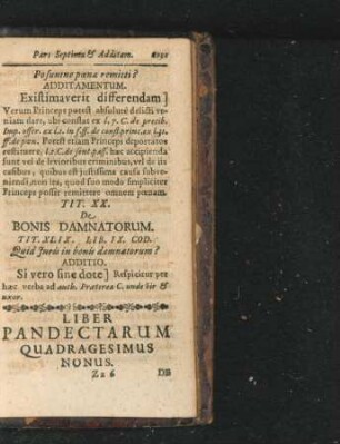 Liber Pandectarum Quadragesimus Nonus.