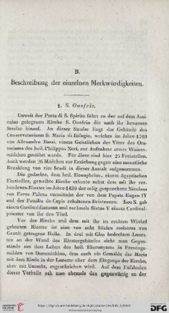 B. Beschreibung der einzelnen Merkwürdigkeiten