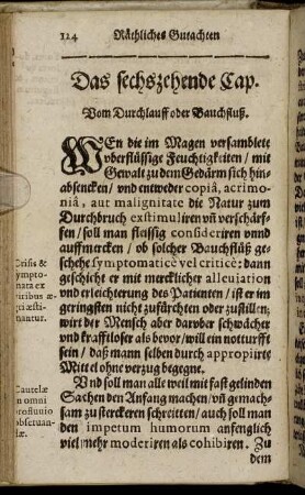 Das sechszehende Cap. Vom Durchlauff oder Bauchfluß